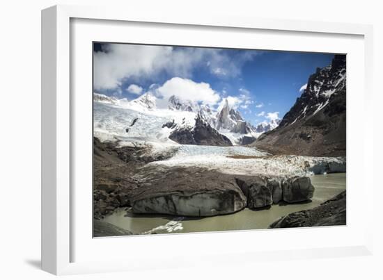Cerro Torre  Looms On The Horizon In Los Glaciares National Park - Santa Cruz Province, Argentina-Dan Holz-Framed Photographic Print