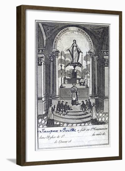 Certificate of Communion, 19th Century-null-Framed Giclee Print