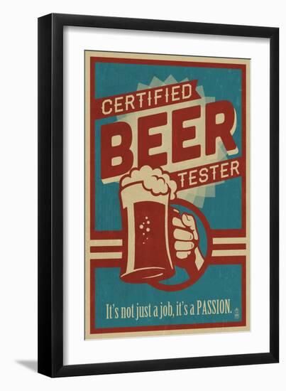 Certified Beer Tester-Lantern Press-Framed Art Print