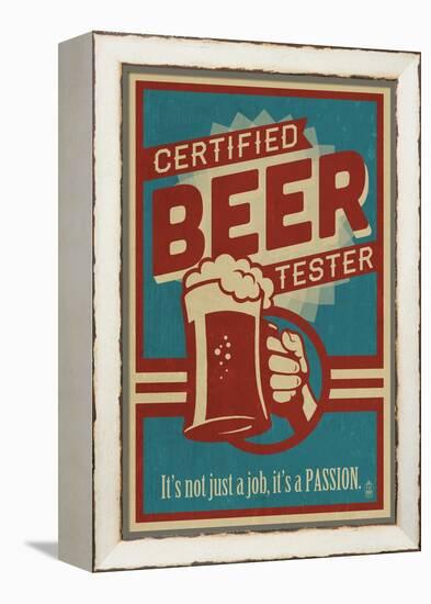 Certified Beer Tester-Lantern Press-Framed Stretched Canvas