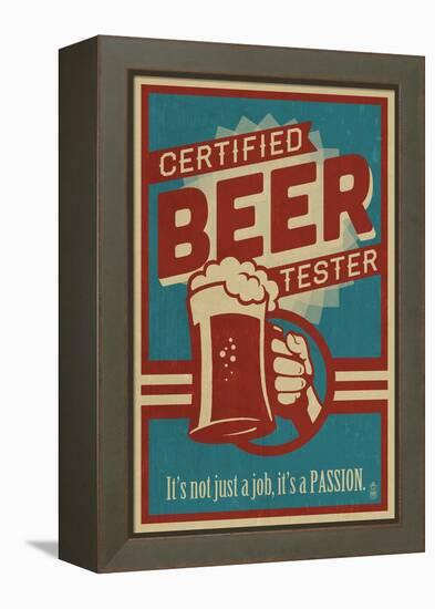 Certified Beer Tester-Lantern Press-Framed Stretched Canvas