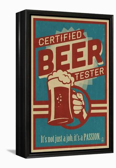 Certified Beer Tester-Lantern Press-Framed Stretched Canvas