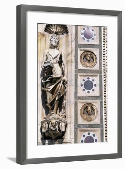 Certosa Di Pavia, Facade, Saint John the Baptist, Sculpture, Pavia, Lombardy, Italy-null-Framed Giclee Print