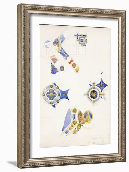 Certosa Di Pavia, Studies of the Ceiling Decoration, 1891-Charles Rennie Mackintosh-Framed Giclee Print