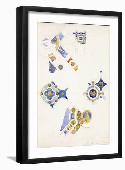 Certosa Di Pavia, Studies of the Ceiling Decoration, 1891-Charles Rennie Mackintosh-Framed Giclee Print