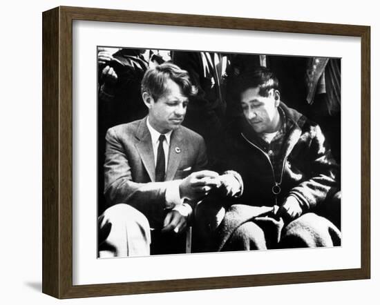 Cesar Chavez Ends His Hunger Strike with Sen Robert Kennedy-null-Framed Photo