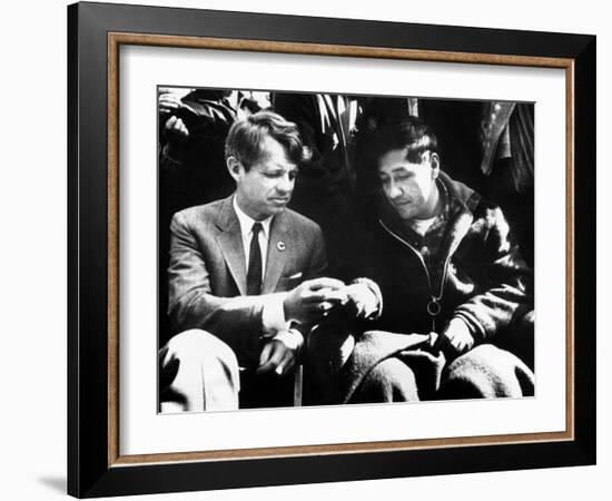 Cesar Chavez Ends His Hunger Strike with Sen Robert Kennedy-null-Framed Photo