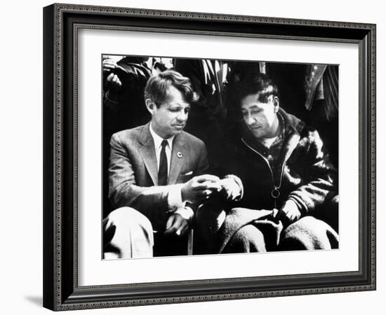 Cesar Chavez Ends His Hunger Strike with Sen Robert Kennedy-null-Framed Photo