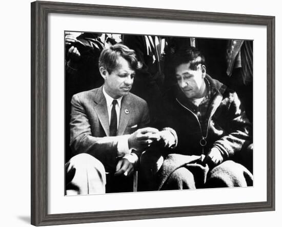 Cesar Chavez Ends His Hunger Strike with Sen Robert Kennedy-null-Framed Photo