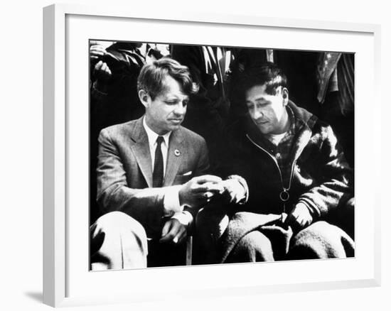 Cesar Chavez Ends His Hunger Strike with Sen Robert Kennedy-null-Framed Photo