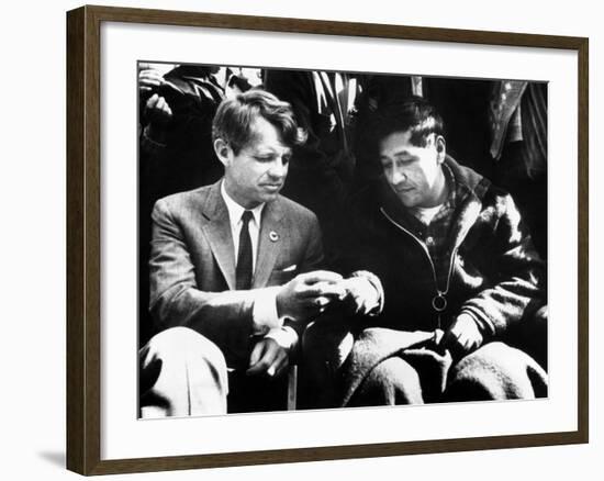Cesar Chavez Ends His Hunger Strike with Sen Robert Kennedy-null-Framed Photo
