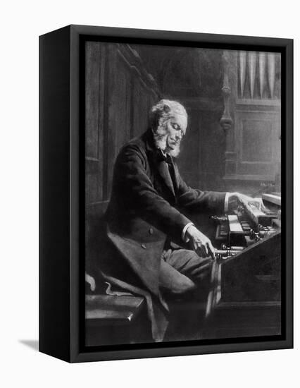 Cesar Franck at the Console of the Organ at St. Clotilde Basilica, Paris, 1885-Jeanne Rongier-Framed Premier Image Canvas