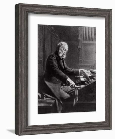 Cesar Franck at the Console of the Organ at St. Clotilde Basilica, Paris, 1885-Jeanne Rongier-Framed Giclee Print