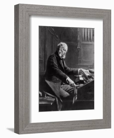 Cesar Franck at the Console of the Organ at St. Clotilde Basilica, Paris, 1885-Jeanne Rongier-Framed Giclee Print