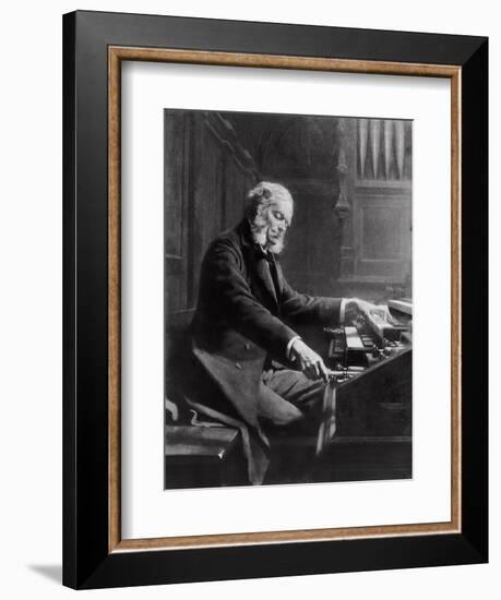 Cesar Franck at the Console of the Organ at St. Clotilde Basilica, Paris, 1885-Jeanne Rongier-Framed Giclee Print