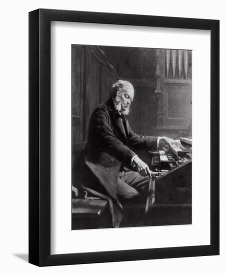 Cesar Franck at the Console of the Organ at St. Clotilde Basilica, Paris, 1885-Jeanne Rongier-Framed Giclee Print