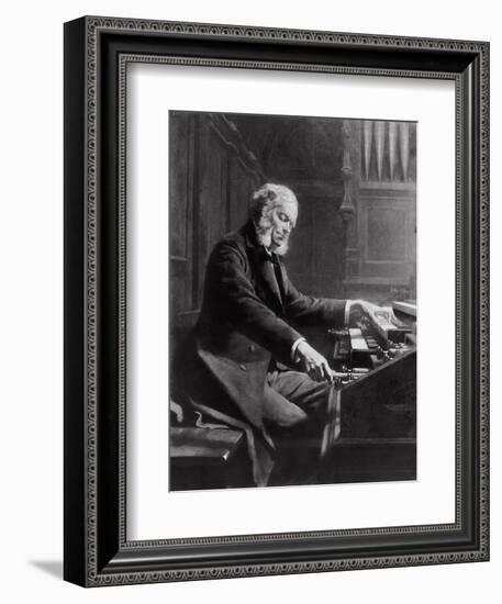 Cesar Franck at the Console of the Organ at St. Clotilde Basilica, Paris, 1885-Jeanne Rongier-Framed Giclee Print