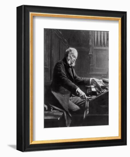 Cesar Franck at the Console of the Organ at St. Clotilde Basilica, Paris, 1885-Jeanne Rongier-Framed Giclee Print