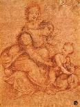Drawing of Madonna and Child with St. Anne-Cesare da Sesto-Framed Art Print