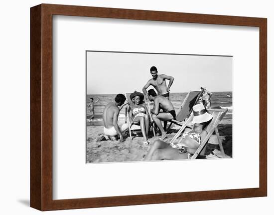 Cesenatico: the happy life on an Italian beach,1960.-Erich Lessing-Framed Photographic Print