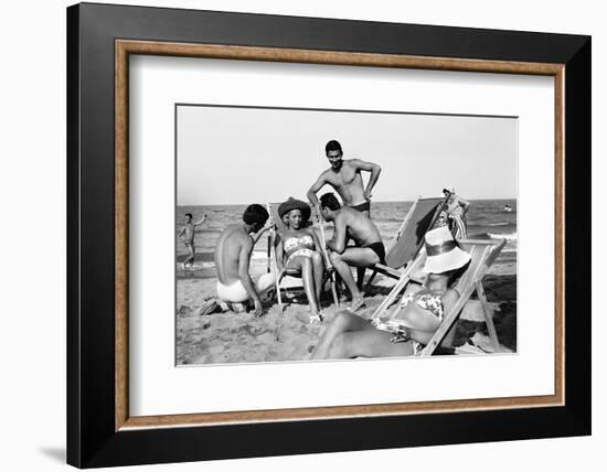 Cesenatico: the happy life on an Italian beach,1960.-Erich Lessing-Framed Photographic Print