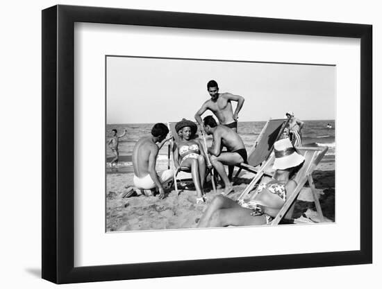 Cesenatico: the happy life on an Italian beach,1960.-Erich Lessing-Framed Photographic Print