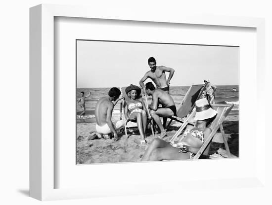 Cesenatico: the happy life on an Italian beach,1960.-Erich Lessing-Framed Photographic Print