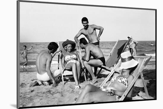 Cesenatico: the happy life on an Italian beach,1960.-Erich Lessing-Mounted Photographic Print