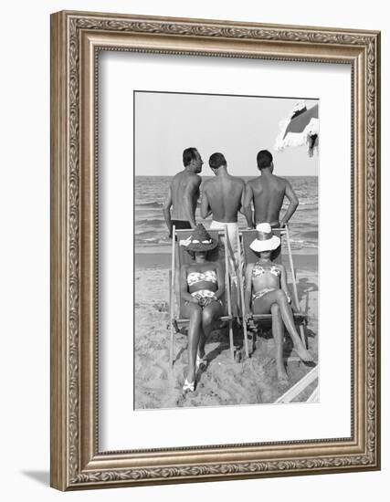 Cesenatico: the happy life on an Italian beach,1960.-Erich Lessing-Framed Photographic Print