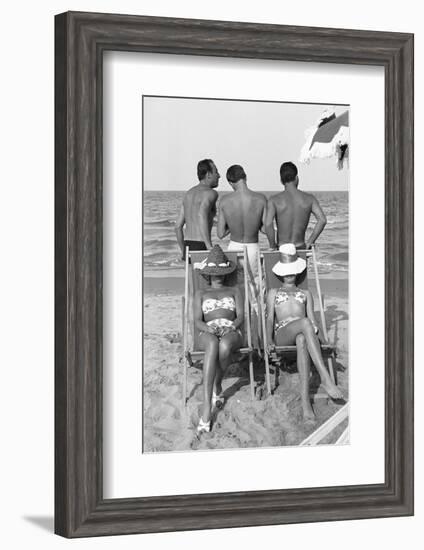 Cesenatico: the happy life on an Italian beach,1960.-Erich Lessing-Framed Photographic Print