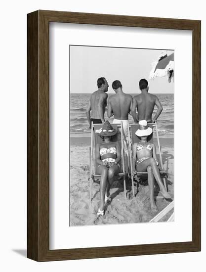 Cesenatico: the happy life on an Italian beach,1960.-Erich Lessing-Framed Photographic Print