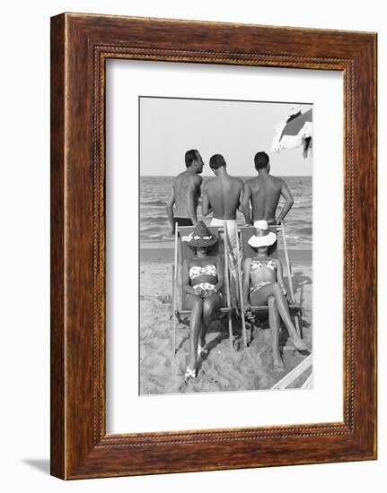 Cesenatico: the happy life on an Italian beach,1960.-Erich Lessing-Framed Photographic Print