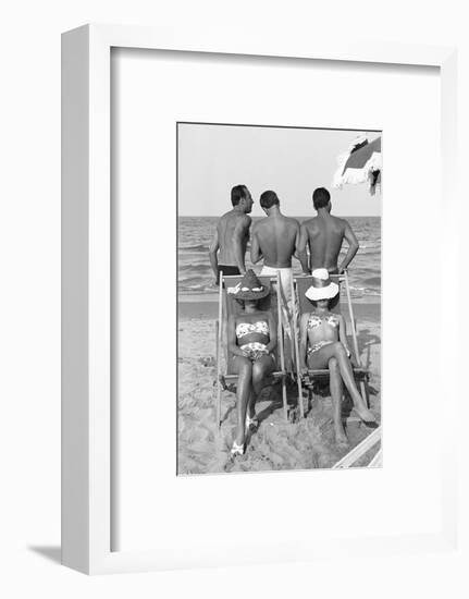 Cesenatico: the happy life on an Italian beach,1960.-Erich Lessing-Framed Photographic Print