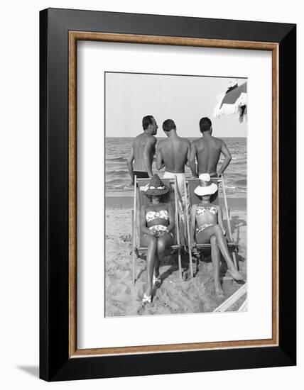 Cesenatico: the happy life on an Italian beach,1960.-Erich Lessing-Framed Photographic Print