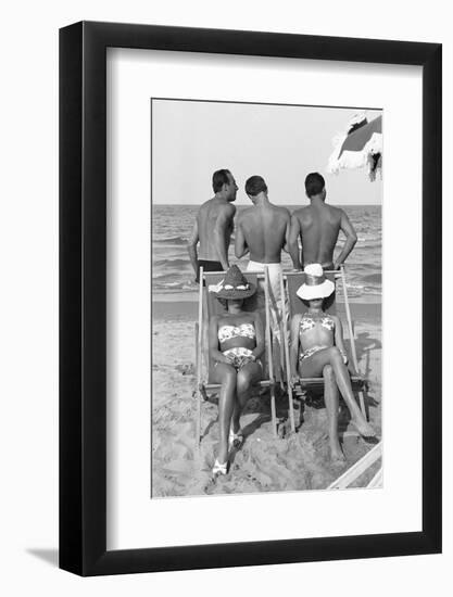 Cesenatico: the happy life on an Italian beach,1960.-Erich Lessing-Framed Photographic Print