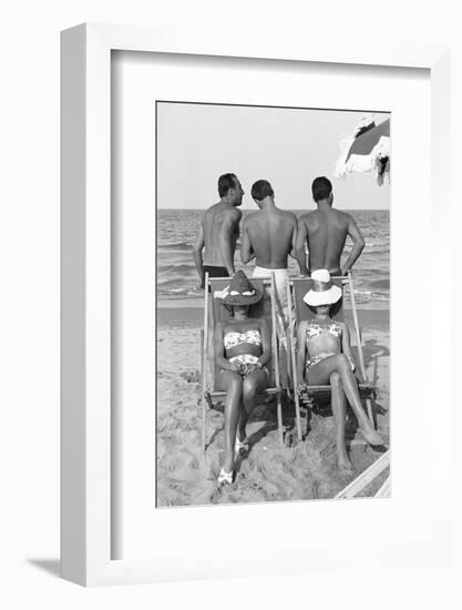 Cesenatico: the happy life on an Italian beach,1960.-Erich Lessing-Framed Photographic Print