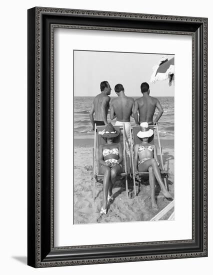 Cesenatico: the happy life on an Italian beach,1960.-Erich Lessing-Framed Photographic Print