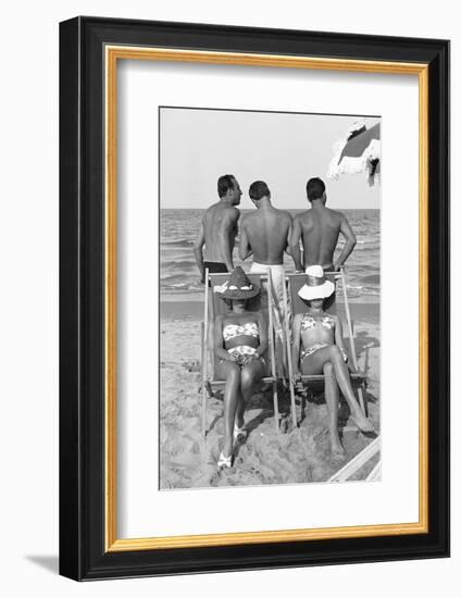 Cesenatico: the happy life on an Italian beach,1960.-Erich Lessing-Framed Photographic Print