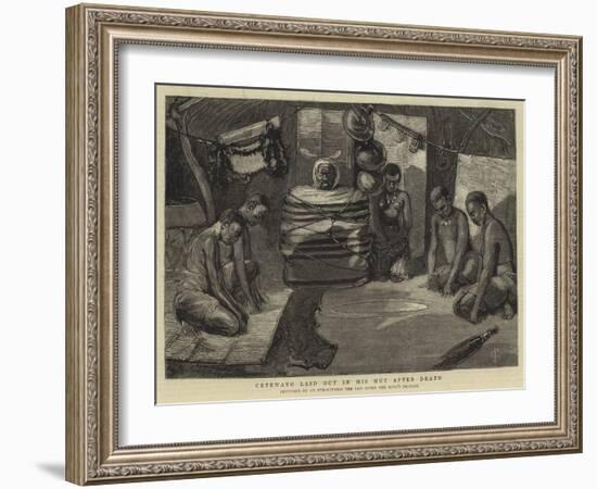 Cetewayo Laid Out in His Hut after Death-Charles Edwin Fripp-Framed Giclee Print