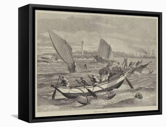 Ceylon Boats at Galle-Matthew White Ridley-Framed Premier Image Canvas