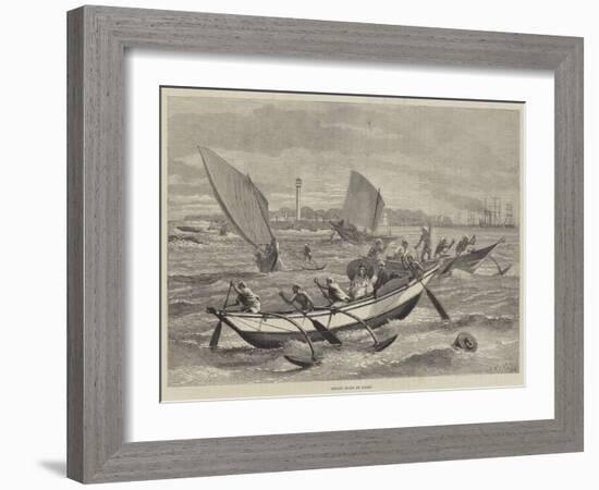 Ceylon Boats at Galle-Matthew White Ridley-Framed Giclee Print