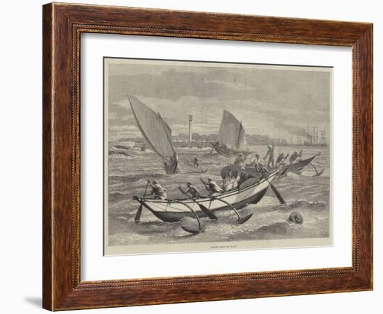 Ceylon Boats at Galle-Matthew White Ridley-Framed Giclee Print