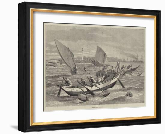 Ceylon Boats at Galle-Matthew White Ridley-Framed Giclee Print