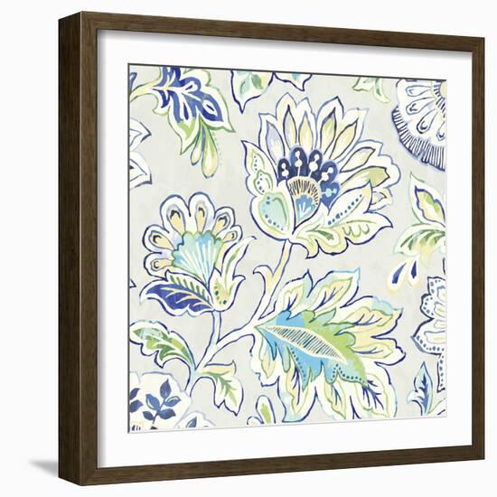 Ceylon Gardens V Indigo-Wild Apple Portfolio-Framed Art Print