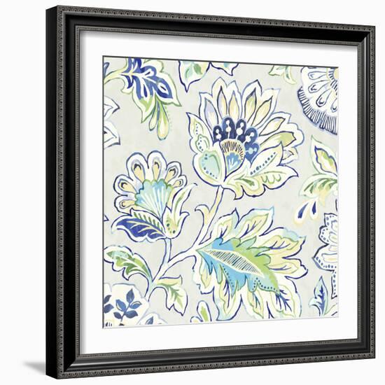 Ceylon Gardens V Indigo-Wild Apple Portfolio-Framed Art Print