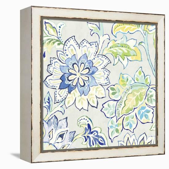 Ceylon Gardens VI Indigo-Wild Apple Portfolio-Framed Stretched Canvas