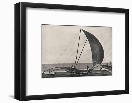 'Ceylonesisches Seefischerboot mit Ausleger', 1926-Unknown-Framed Photographic Print