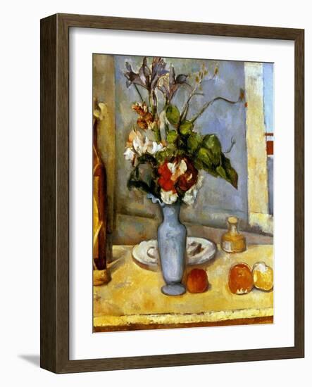 Cezanne: Blue Vase, 1885-87-Paul Cézanne-Framed Giclee Print