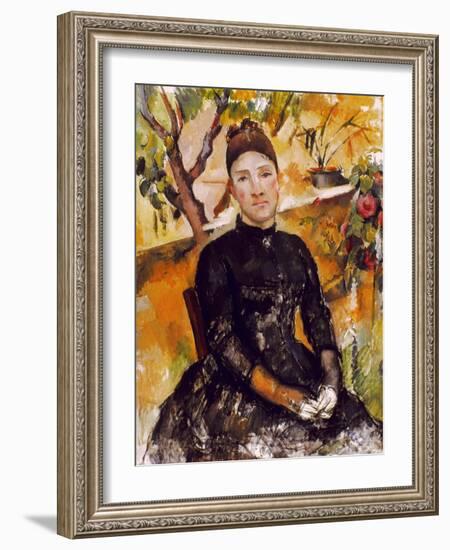 Cezanne: Mme Cezanne, 1890-Paul Cézanne-Framed Giclee Print