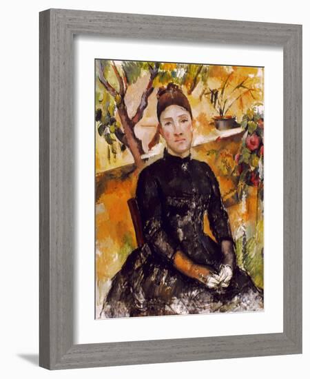 Cezanne: Mme Cezanne, 1890-Paul Cézanne-Framed Giclee Print